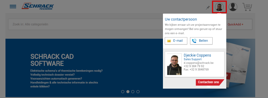 Uw Contactpersoon Schrack Technik Mobile Website