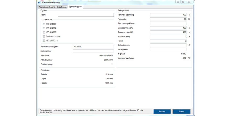 Thermische berekening Schrack CAD
